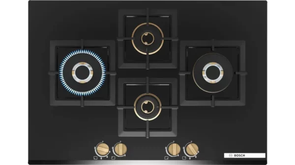 Series 6 Gas Hob 75 Cm Tempered Glass, Black