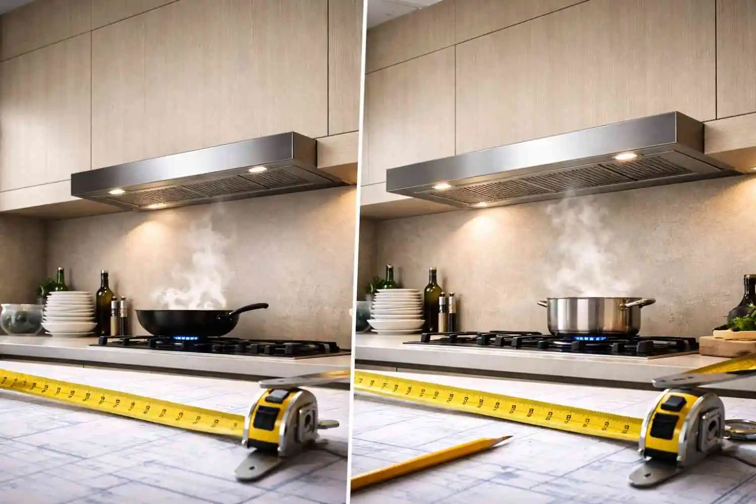 60cm vs 90 cm Straight Line Chimney Size Guide-Aditya Retail