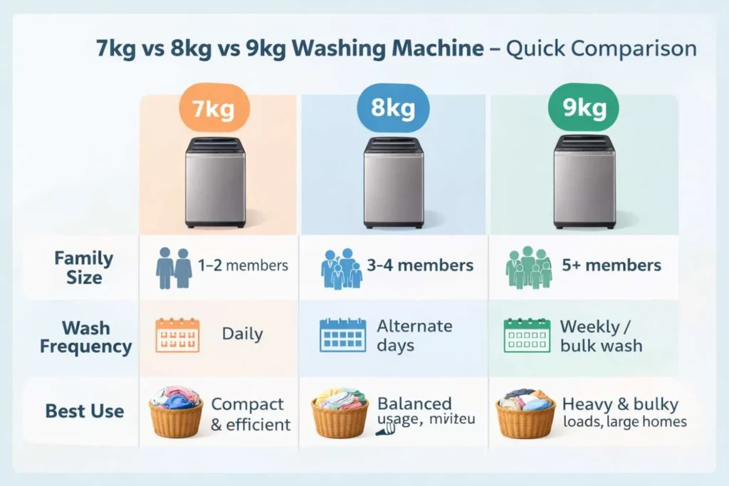 7kg vs 8kg vs 9kg Washing Machine